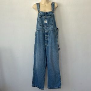 Vintage Lee  Riveted Dungarees Women Overalls Size XL Light Blue